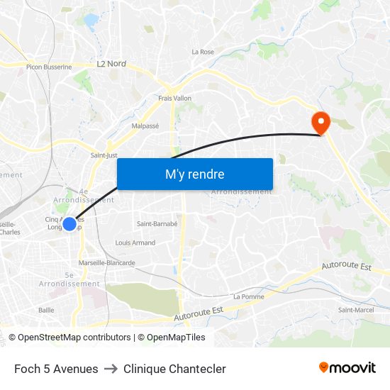 Foch 5 Avenues to Clinique Chantecler map