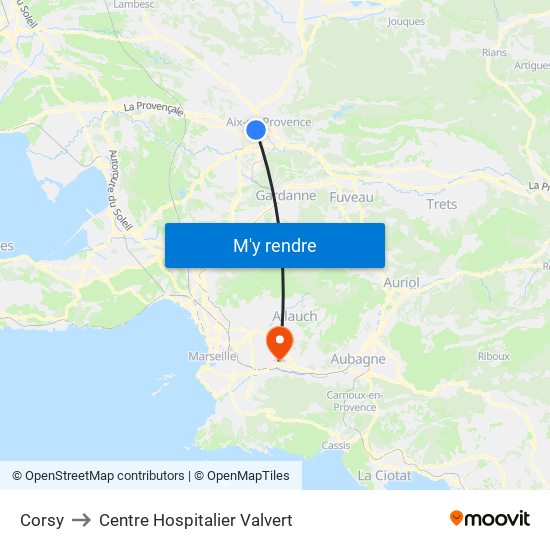 Corsy to Centre Hospitalier Valvert map