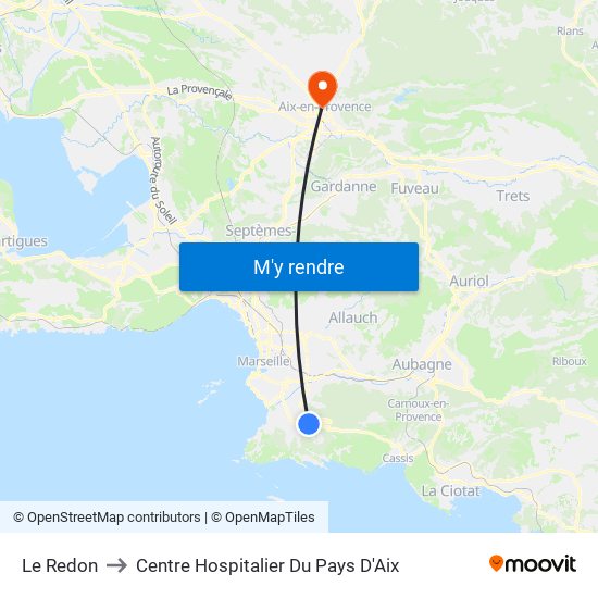 Le Redon to Centre Hospitalier Du Pays D'Aix map