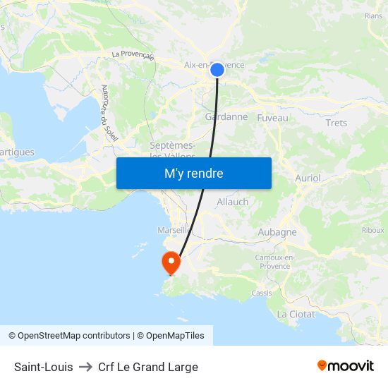 Saint-Louis to Crf Le Grand Large map