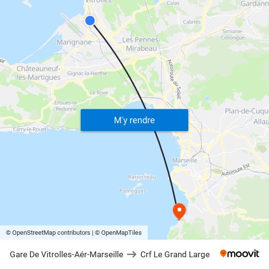 Gare De Vitrolles-Aér-Marseille to Crf Le Grand Large map