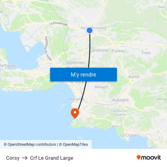 Corsy to Crf Le Grand Large map