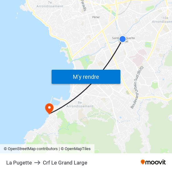 La Pugette to Crf Le Grand Large map