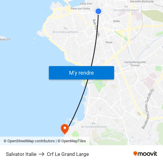 Salvator Italie to Crf Le Grand Large map