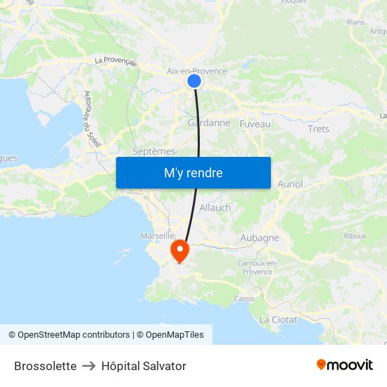 Brossolette to Hôpital Salvator map