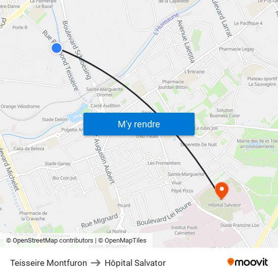 Teisseire Montfuron to Hôpital Salvator map