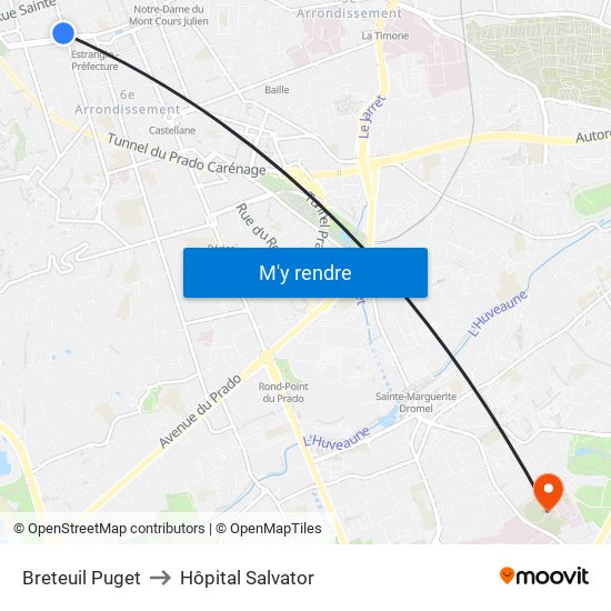 Breteuil Puget to Hôpital Salvator map