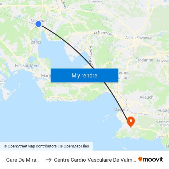 Gare De Miramas to Centre Cardio-Vasculaire De Valmante map