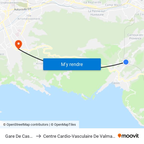 Gare De Cassis to Centre Cardio-Vasculaire De Valmante map