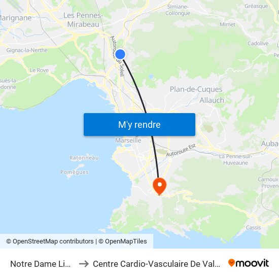 Notre Dame Limite to Centre Cardio-Vasculaire De Valmante map