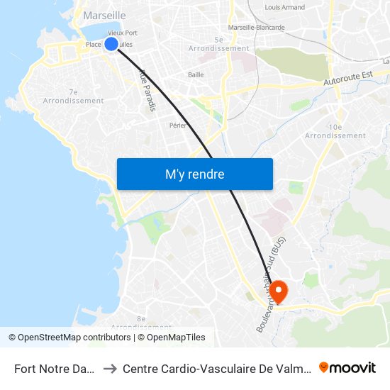 Fort Notre Dame to Centre Cardio-Vasculaire De Valmante map