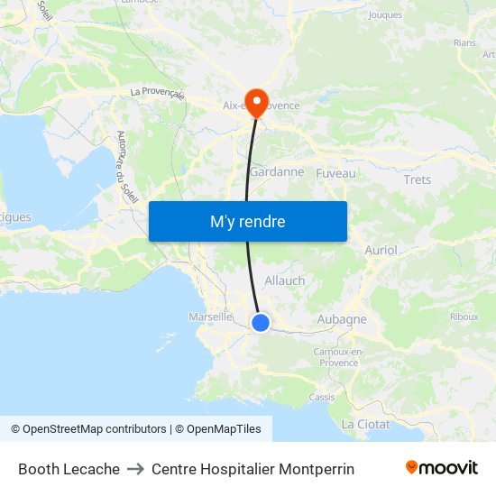 Booth Lecache to Centre Hospitalier Montperrin map