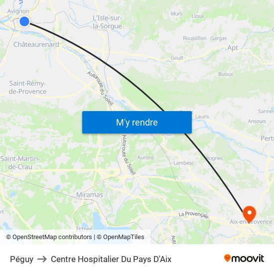 Péguy to Centre Hospitalier Du Pays D'Aix map