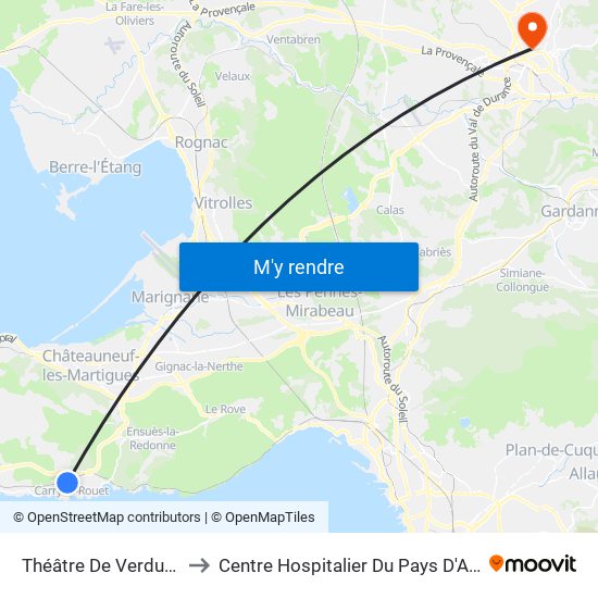 Théâtre De Verdure to Centre Hospitalier Du Pays D'Aix map