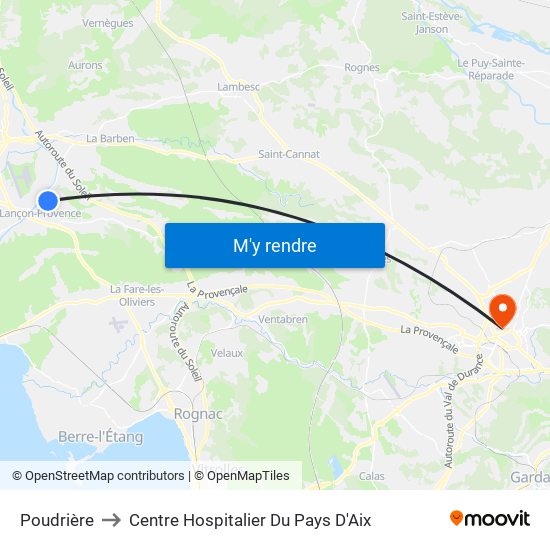 Poudrière to Centre Hospitalier Du Pays D'Aix map