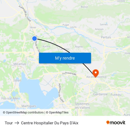 Tour to Centre Hospitalier Du Pays D'Aix map