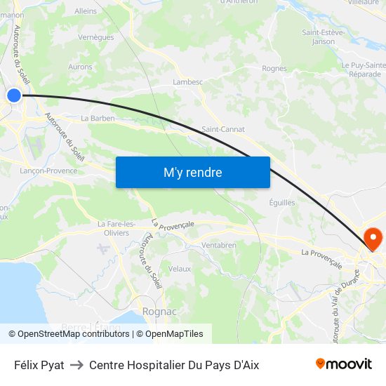 Félix Pyat to Centre Hospitalier Du Pays D'Aix map