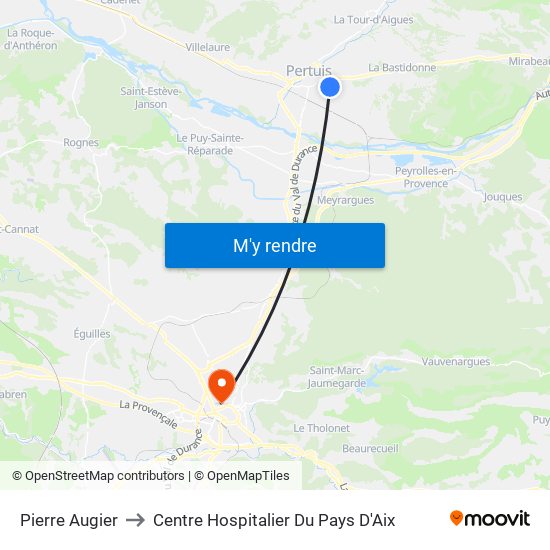 Pierre Augier to Centre Hospitalier Du Pays D'Aix map
