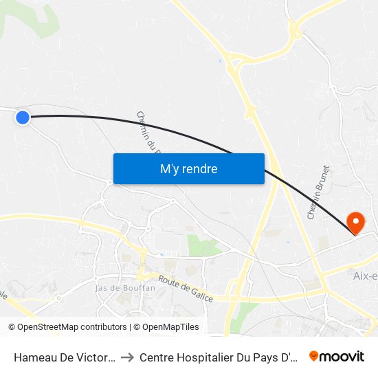 Hameau De Victoria to Centre Hospitalier Du Pays D'Aix map