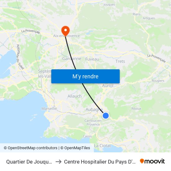 Quartier De Jouques to Centre Hospitalier Du Pays D'Aix map