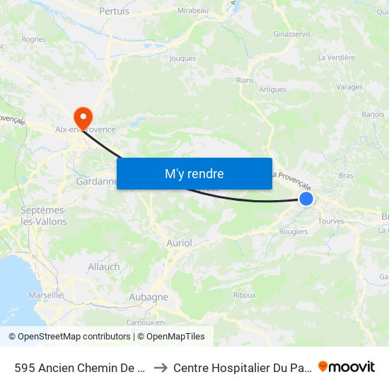 595 Ancien Chemin De Tourves to Centre Hospitalier Du Pays D'Aix map