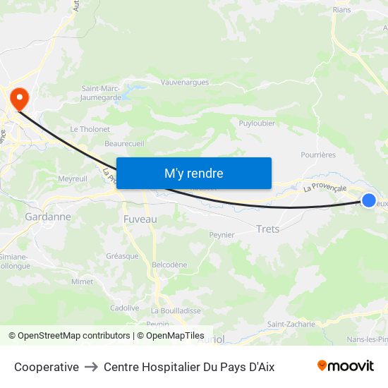 Cooperative to Centre Hospitalier Du Pays D'Aix map