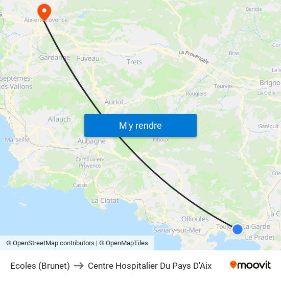 Ecoles (Brunet) to Centre Hospitalier Du Pays D'Aix map