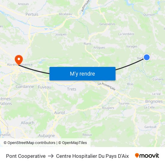 Pont Cooperative to Centre Hospitalier Du Pays D'Aix map