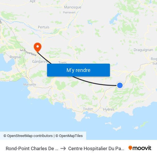Rond-Point Charles De Gaulle to Centre Hospitalier Du Pays D'Aix map