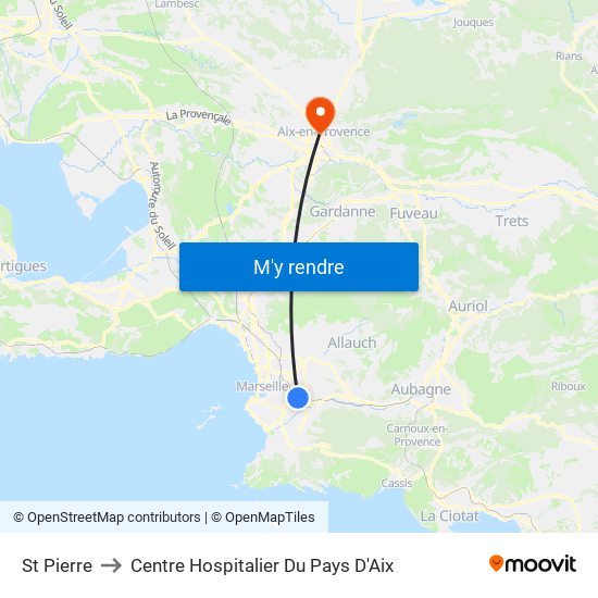 St Pierre to Centre Hospitalier Du Pays D'Aix map