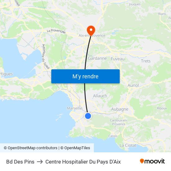 Bd Des Pins to Centre Hospitalier Du Pays D'Aix map