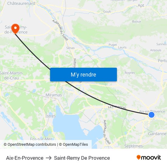 Aix-En-Provence to Saint-Remy De Provence map