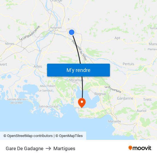 Gare De Gadagne to Martigues map