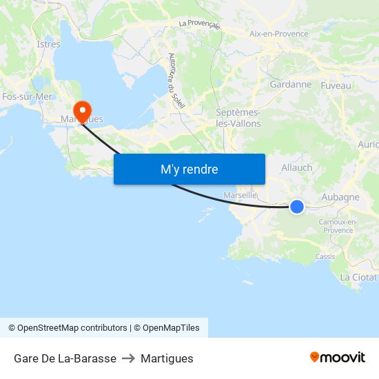 Gare De La-Barasse to Martigues map