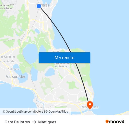 Gare De Istres to Martigues map