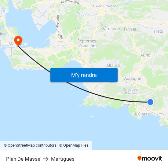 Plan De Masse to Martigues map