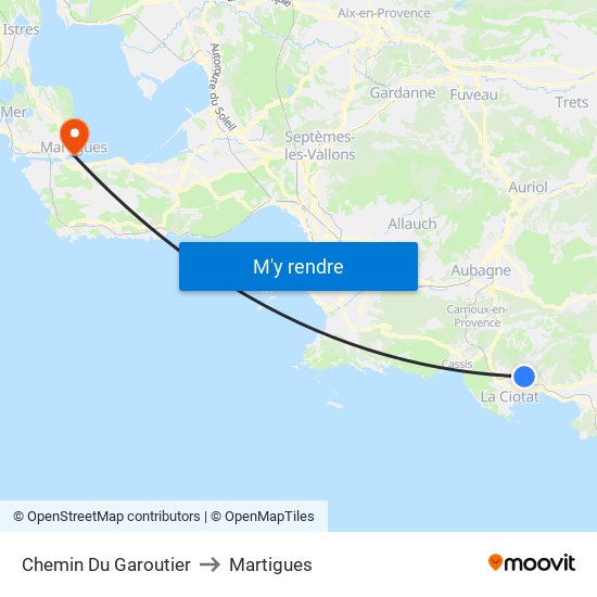 Chemin Du Garoutier to Martigues map