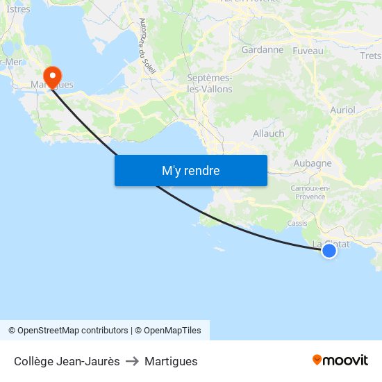 Collège Jean-Jaurès to Martigues map
