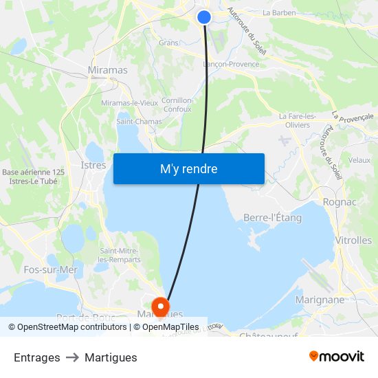 Entrages to Martigues map