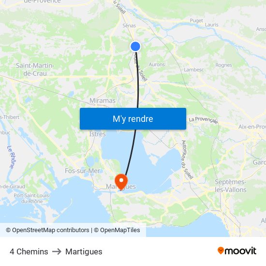 4 Chemins to Martigues map