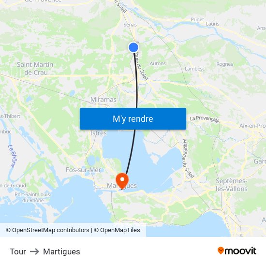 Tour to Martigues map