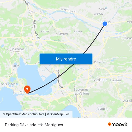 Parking Dévalade to Martigues map