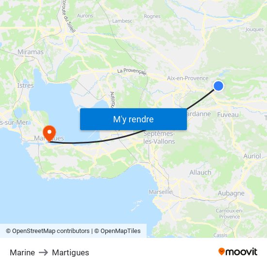 Marine to Martigues map