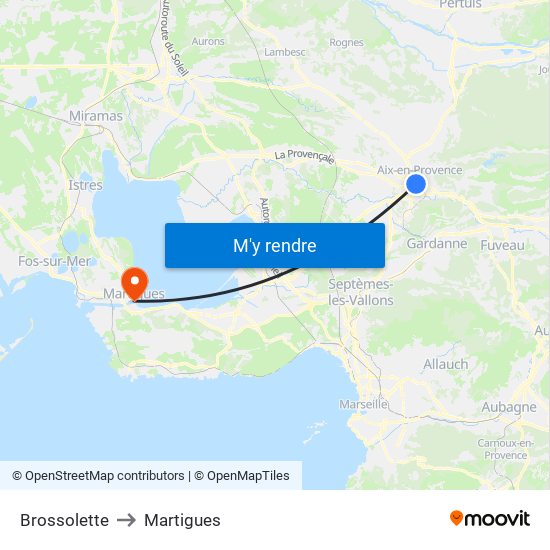 Brossolette to Martigues map