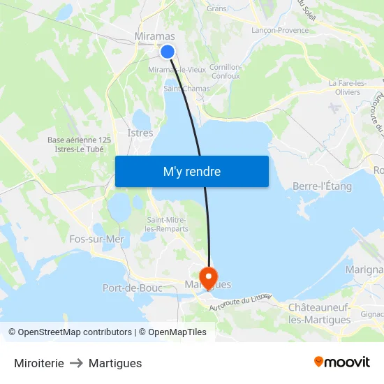 Miroiterie to Martigues map