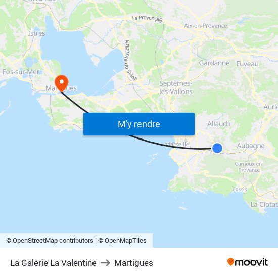 La Galerie La Valentine to Martigues map
