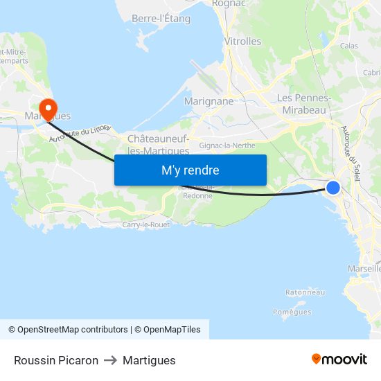 Roussin Picaron to Martigues map