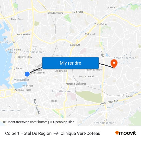 Colbert Hotel De Region to Clinique Vert-Côteau map