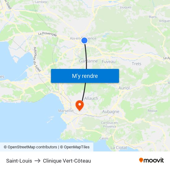 Saint-Louis to Clinique Vert-Côteau map