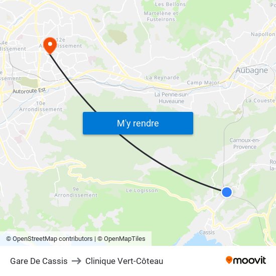 Gare De Cassis to Clinique Vert-Côteau map